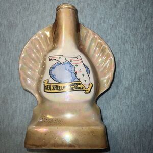 Jim Beam Whiskey Decanter Florida Sea Shell VTG Headquarters of the World Empty